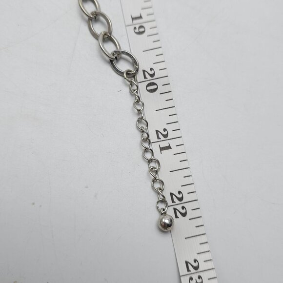 Hammered Silver Tone Necklace Earrings Set With Chain Tassels Laura Ashley - Picture 6 of 7